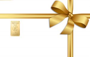 Geschenkidee-Schleife-PVC-Karte-mit-Goldbarren-1Gramm